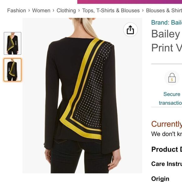 NEW WITH TAGS BAILEY 44 TOP MAST DOT PRINT TOP - Picture 2 of 8